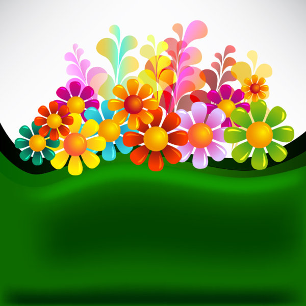 Set of Texture flower vector backgrounds art 02