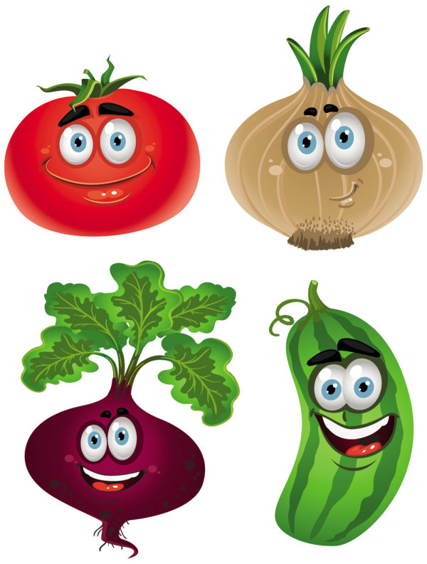 Funny Vegetables mix vector 01