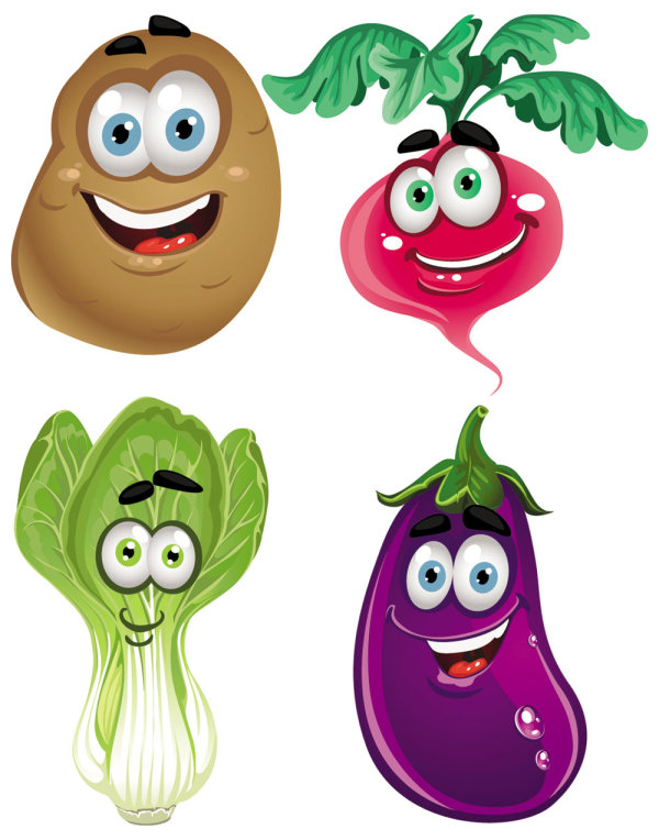 Funny Vegetables mix vector 04