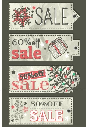 Vector set of 2014 Christmas sale tags design 04