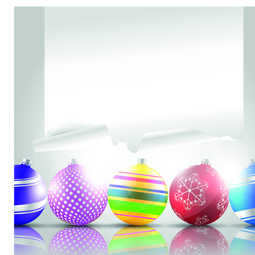 colored christmas balls background vector background 