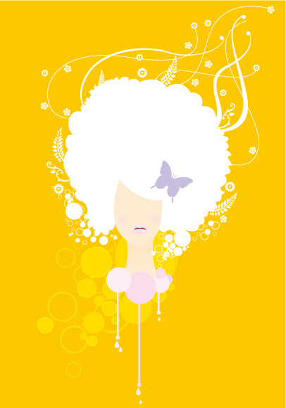 Explosive head woman Vector