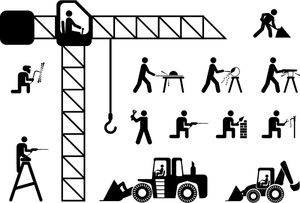 Construction workers who matches Vector