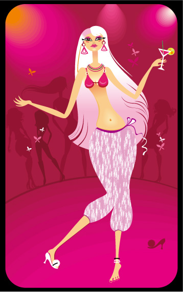 Elements of dance girl Vector