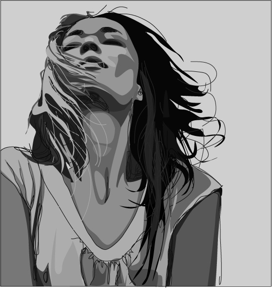 Black and white women Vector