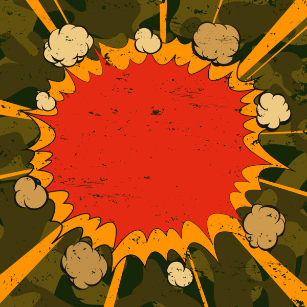 Cartoon explosion frames vector set 05