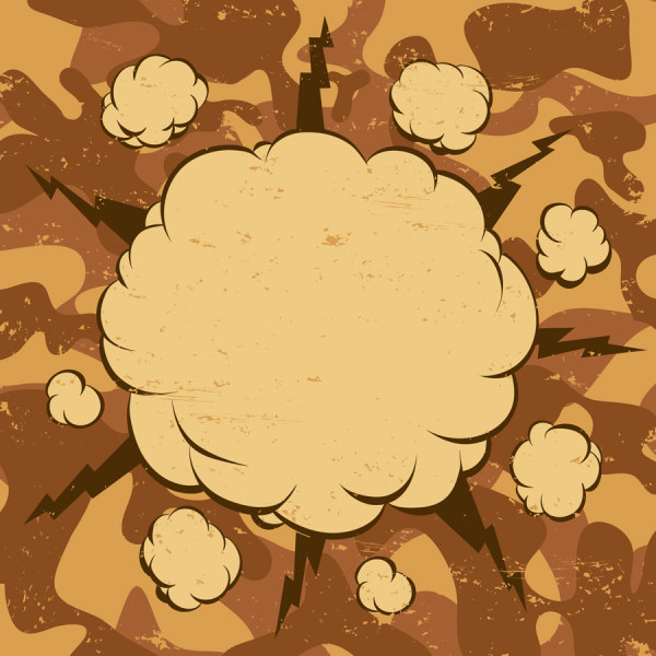 Cartoon explosion frames vector set 06