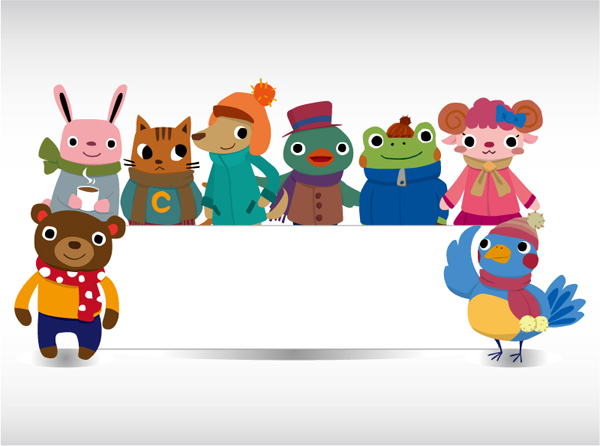 Cute Animal with Billboard vector