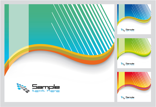 Abstract waves modern backgrounds art vector 05