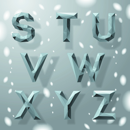 Creative geometric shapes alphabet vector graphic 02