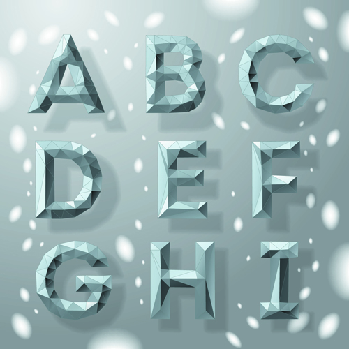 Creative geometric shapes alphabet vector graphic 03