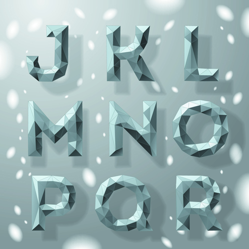 Creative geometric shapes alphabet vector graphic 04