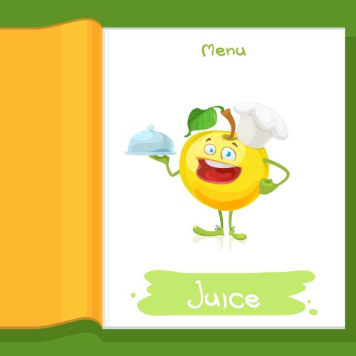 Apple Chef cartoon menu vector