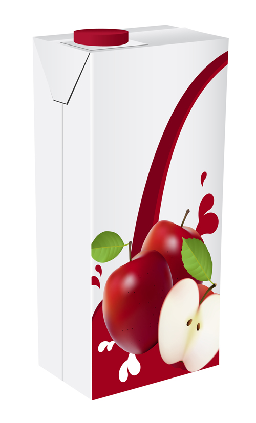 Apple juice drinks package design vector 02