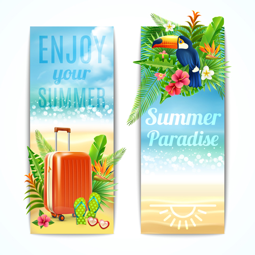 summer holiday beach banners 