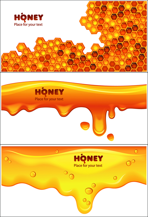 honey dripping bee background vector background 