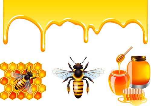 honey dripping background vector background 