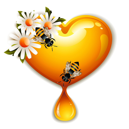honey effect dripping bee background vector background 