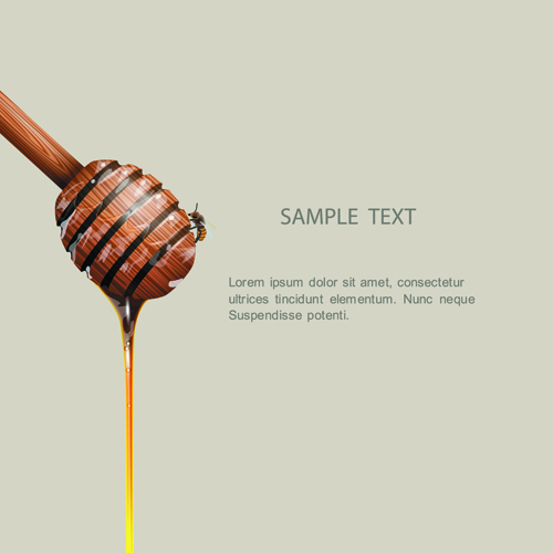 Bee honey dripping effect background vector 05