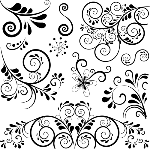pattern vector pattern ornament floral black 