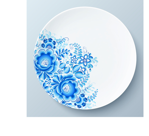 Blue and white porcelain creative design vector 03