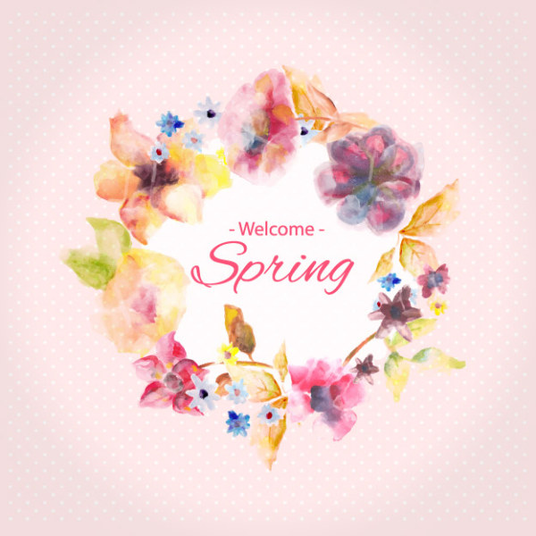 spring frame flower design blurs 