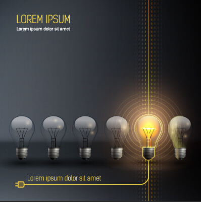 Bulb idea black business template vector 03