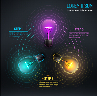Bulb idea black business template vector 06
