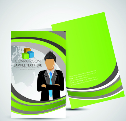 Cover brochure and Business card vector set 01