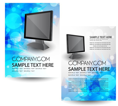 Cover brochure and Business card vector set 04