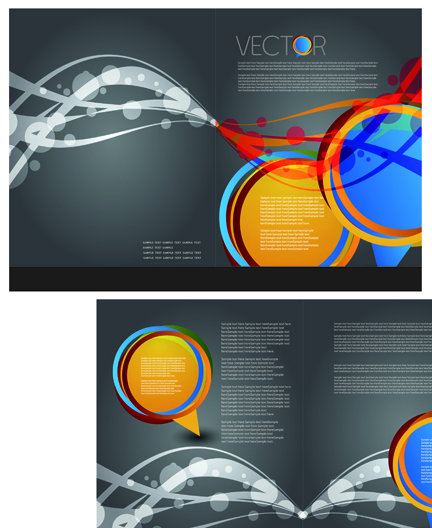 Cover brochure and Business card vector set 05