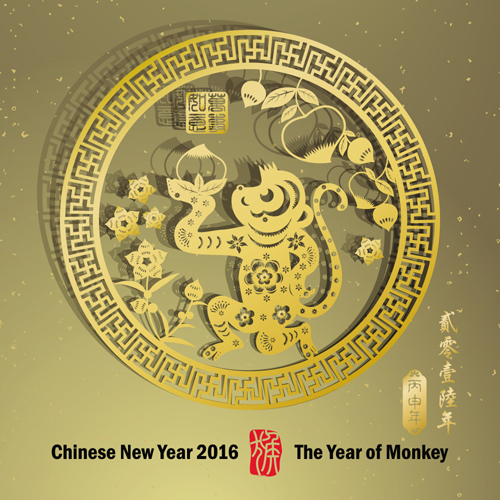 new year monkey chinese 2016 