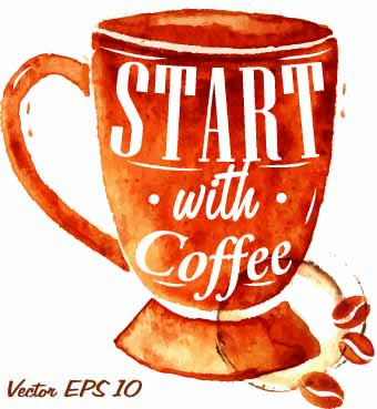 Coffee elements illustration vector 03