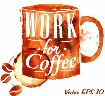 Coffee elements illustration vector 05