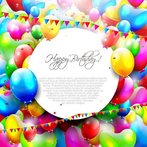 Romantic Color Balloons background art 05
