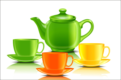 teapot teacup colored 