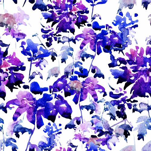watercolor seamless pattern flowers Disarray 