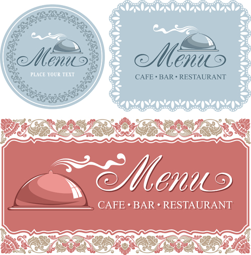 Elegant menu cover vector graphics 03
