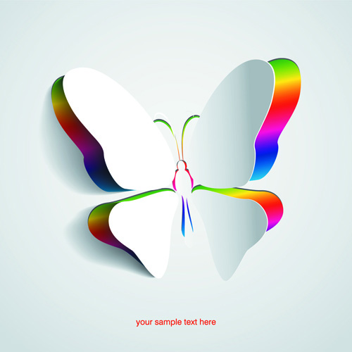 Exquisite paper butterfly vector backgrouns 03