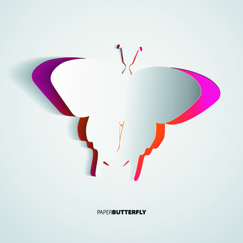 Exquisite paper butterfly vector backgrouns 04