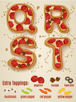 pizza exquisite alphabet 