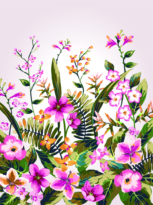 Watercolor Flowers vector 04