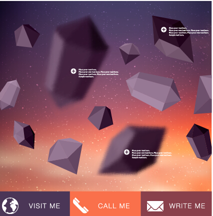 lygonal objects vector background 01 Geometric polygonal objects vector background 01