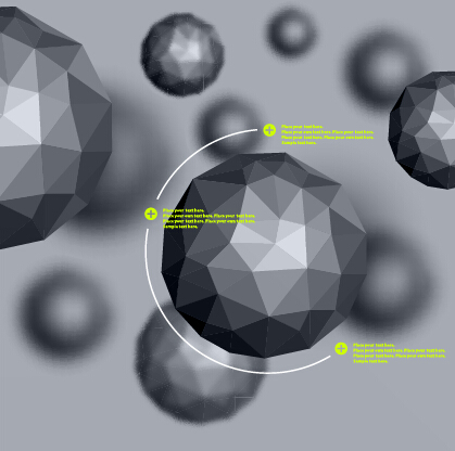 Geometric polygonal objects vector background 02
