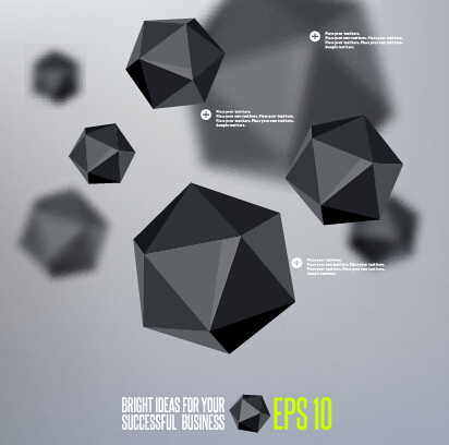 lygonal objects vector background 04 Geometric polygonal objects vector background 04