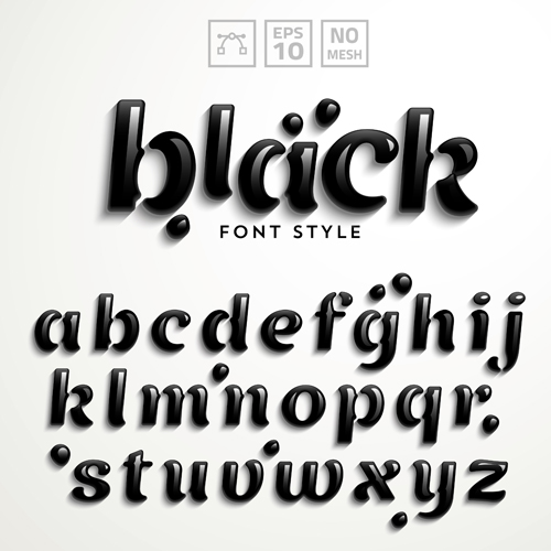 Glass textured alphabet shiny vector 03