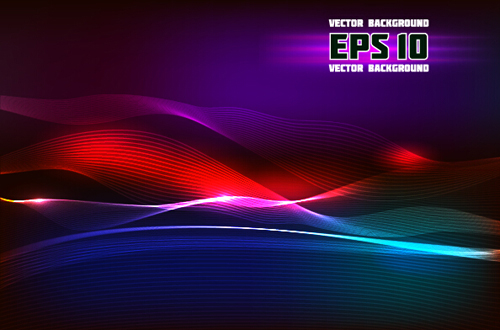 Gloss light lines art background vector 11