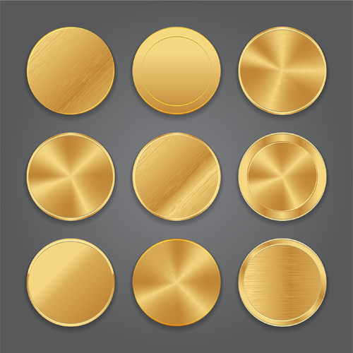 template lables gold button blank 