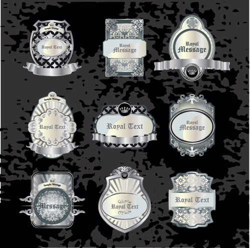 Golden luxurious Retro labels design vector 01