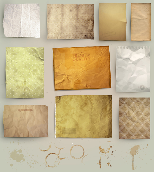 Grunge Object label paper vector 01